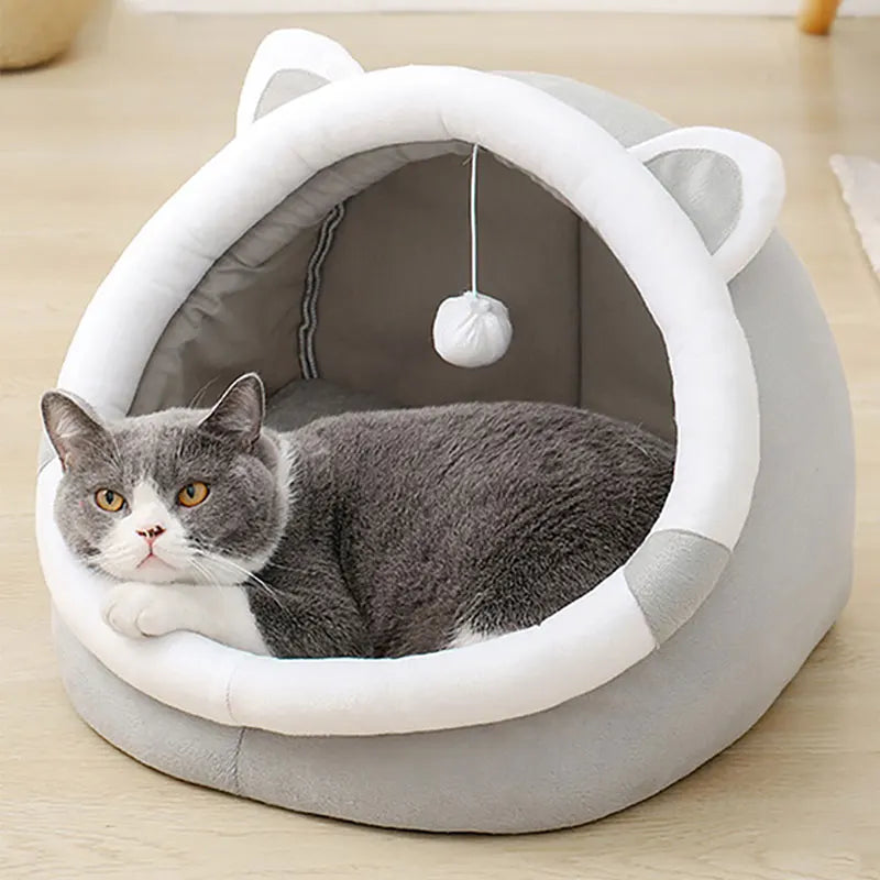 Coussin pour chat avec jouet