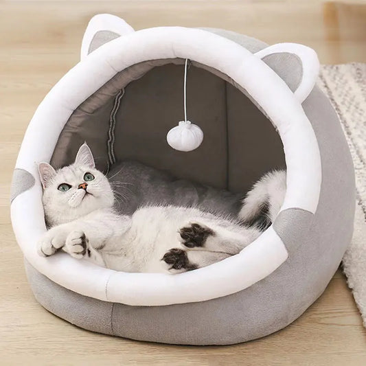 Coussin pour chat avec jouet